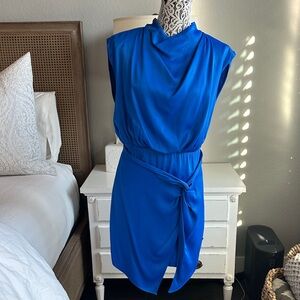 Lavender Brown Vibrant Blue Mini Dress